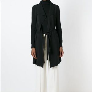 Vince Black draped belted waistcoat sz M